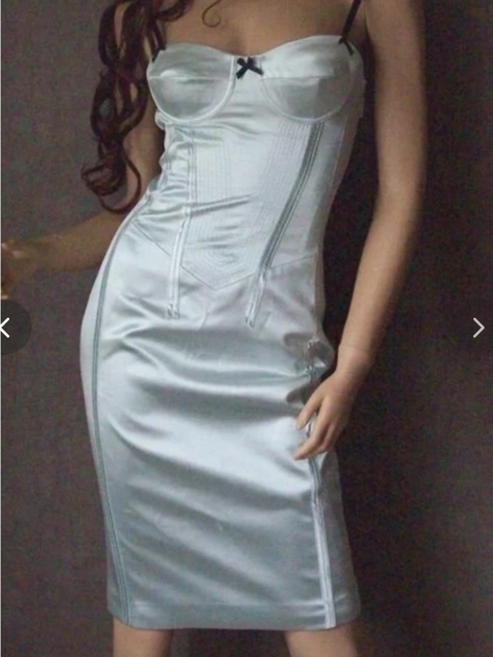 Y2K Karen Millen Silver Bodycon Dress